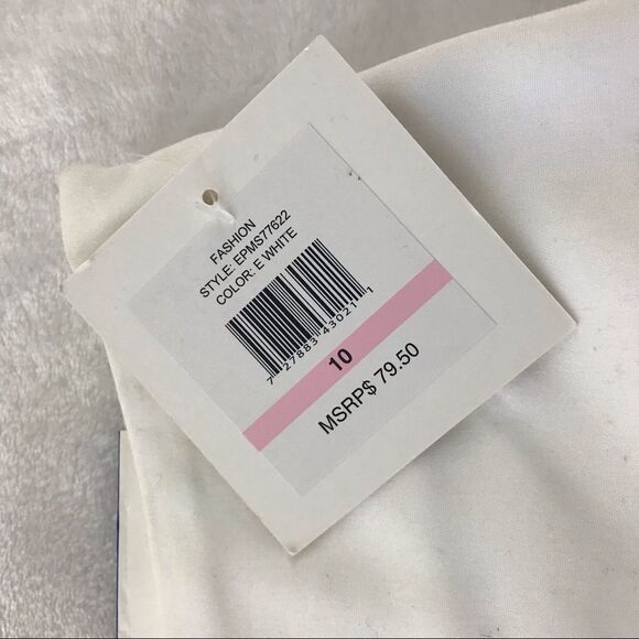 Ellen Tracy slim leg mid rise side zip clean lines white pants size 10 - Picture 5 of 10